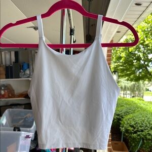 Athleta White Fitted Crop Bra Top